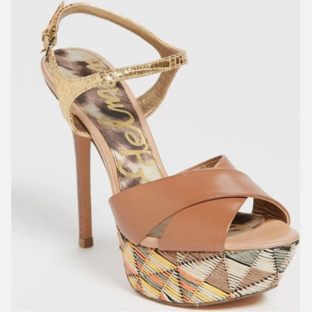 NWOB Sam Edelman Mason Leather Stiletto Platform Sandal